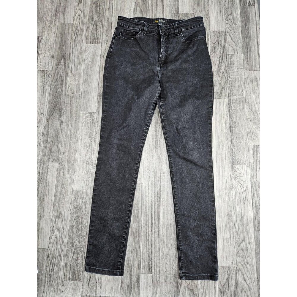 Lee Jeans Womens 10 Black Gray‎ Sculpting Slim Fit Skinny Leg Mid Rise Stretch